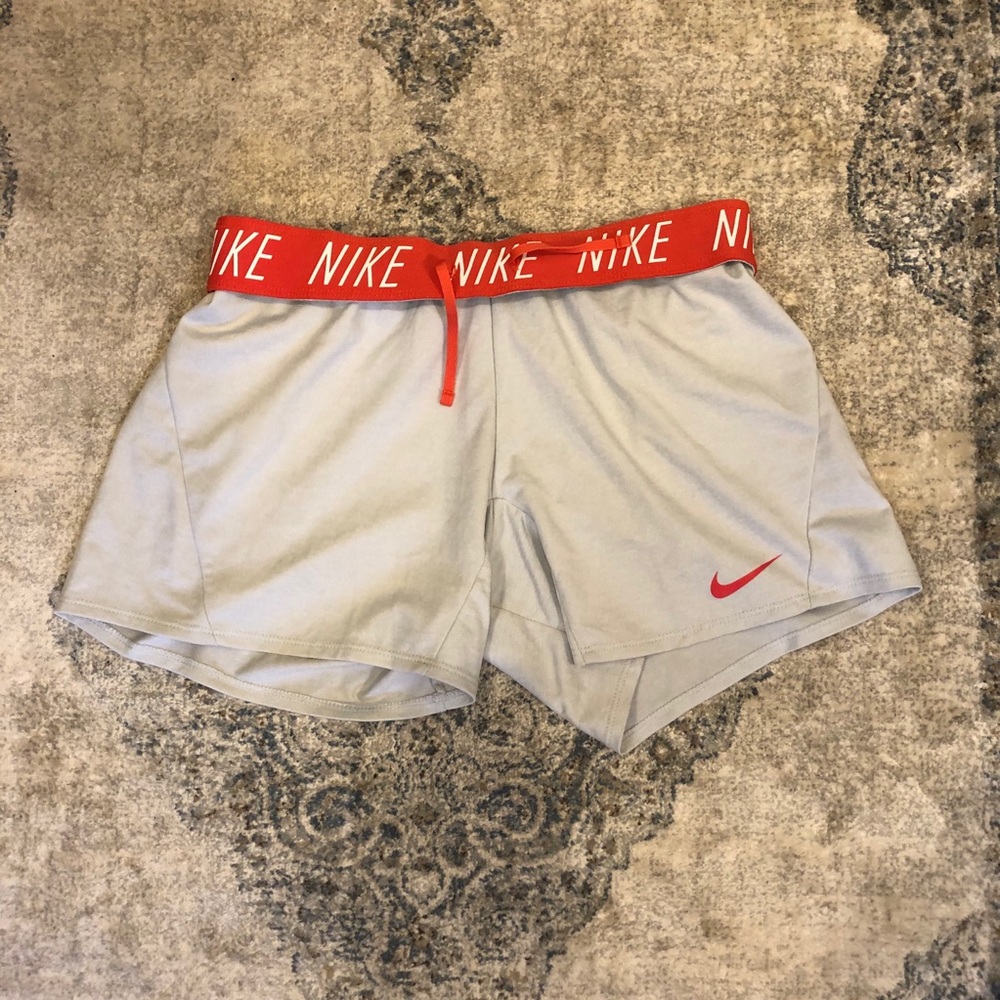 Nike DriFit Women’s Shorts Grey Pink Waist Band